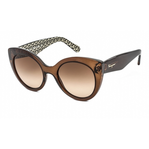 NWT Salvatore Ferragamo SF964S Crystal Brown Cat Eye 54mm Sunglasses main image 2